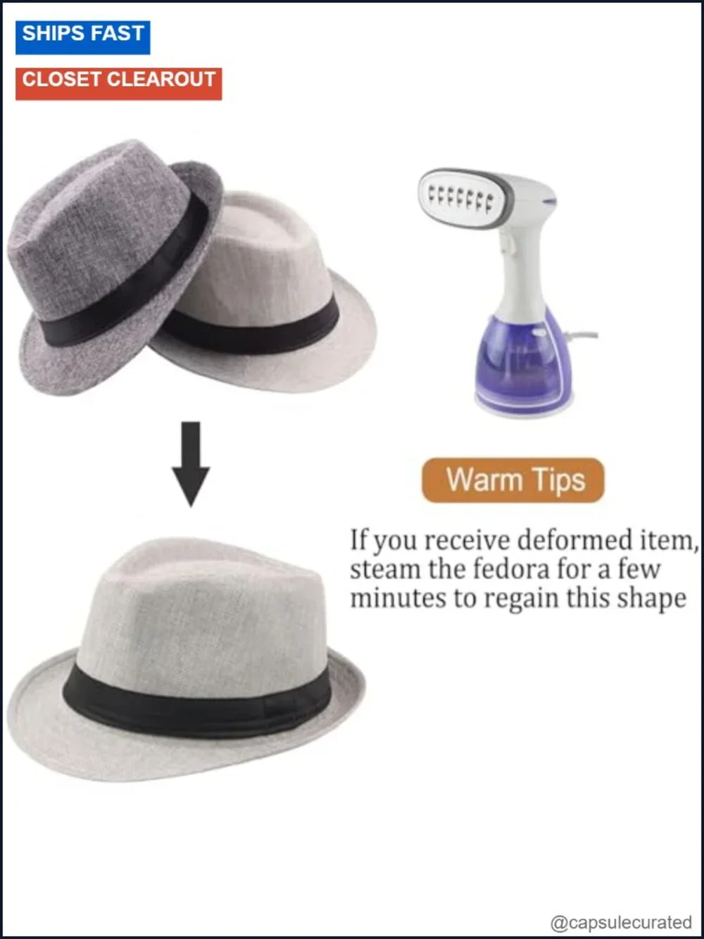 Ultrafun 5 Pack Short Brim Fedora Classic Summer Beach Sun Hat Panama Cap Men